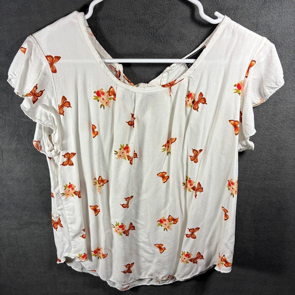 y2k vintage‎ women top large white butterfly 2000s fairy